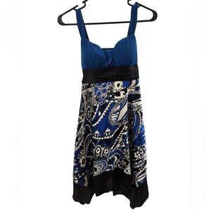 Blue and Black Patterned Dress